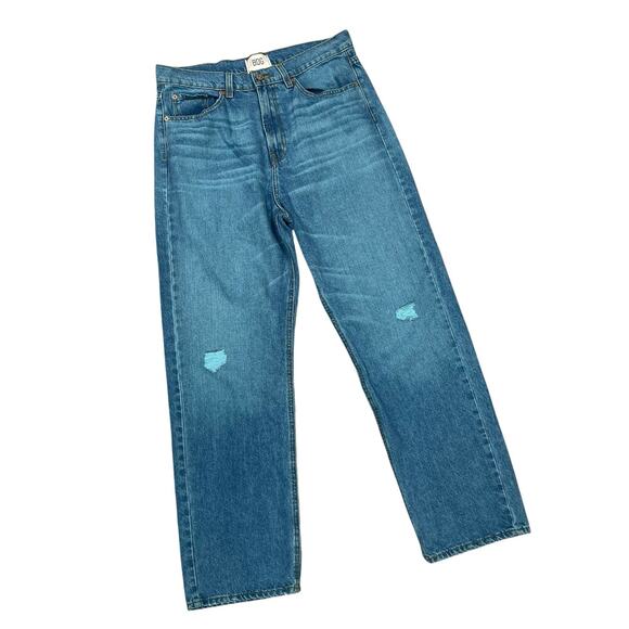 BDG Urban Outfitters Blue Wash Cowboy Jean 32 100% Cotton Hi Waist Straight Leg - Picture 1 of 10